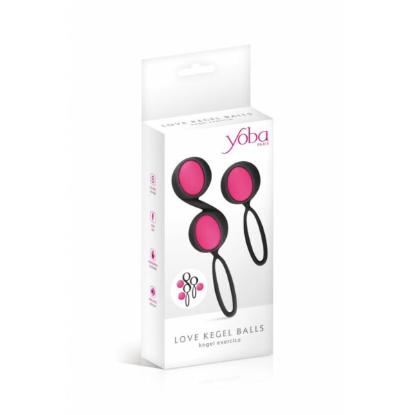 Weighted Kegel Training Kit Yoba Silicone Black Pink 2 Pieces - Image 2