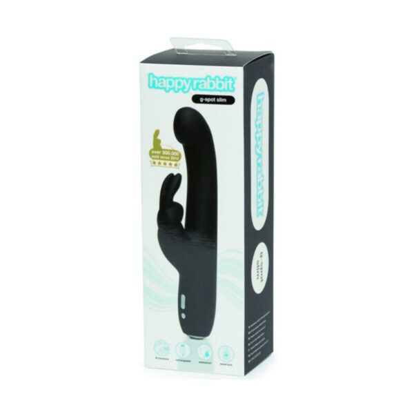 Slimline G-Spot Rabbit Vibrator Happy Rabbit G-Spot Black - Image 3
