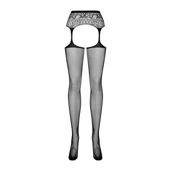 Stockings with Garter Obsessive S307 Black XL/XXL - Image 4