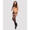 Stockings with Garter Obsessive E30854 Black S/M/L - Image 4