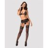 Stockings with Garter Obsessive Shibu Black S/M - Image 3