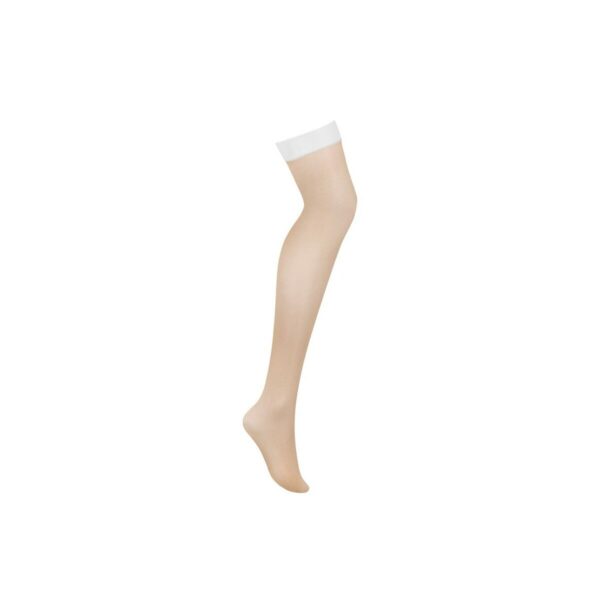 Stockings with Garter Obsessive S814 White S/M - Image 3