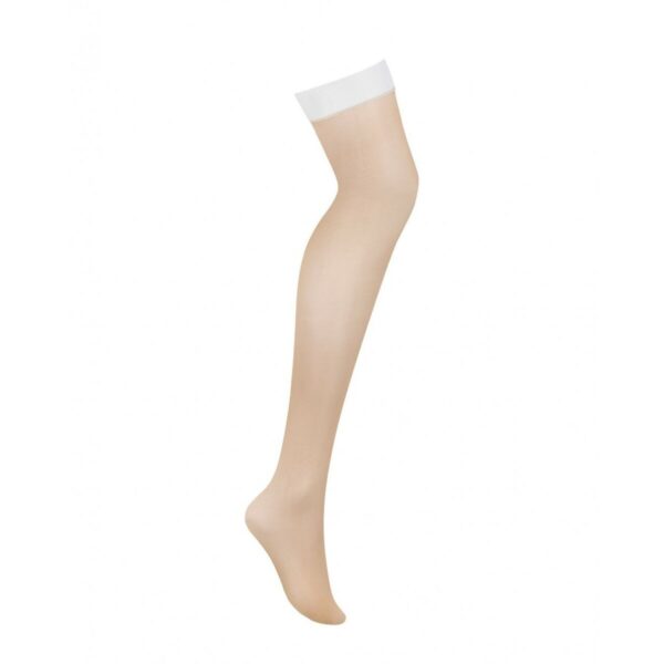 Stockings with Garter Obsessive S814 White S/M - Image 4