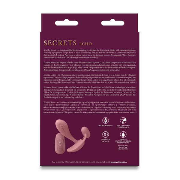 Vibrating Butt Plug NS Novelties Secrets Pink - Image 3