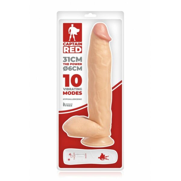Realistic Vibrator Captain Red Natural 31 cm - Image 3