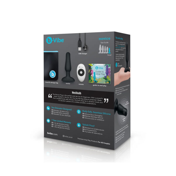 Remote control anal plug B-Vibe NOVICE Black - Image 4