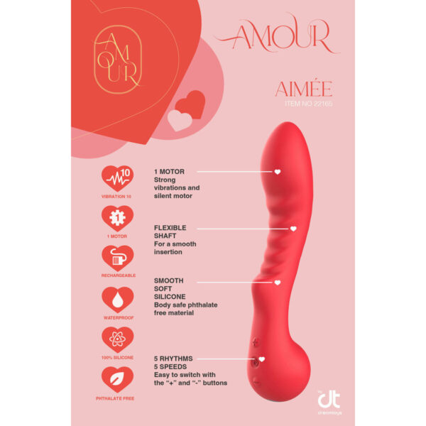 Classic Vibrator Dream Toys Amour Flexible G-Spot Red - Image 4