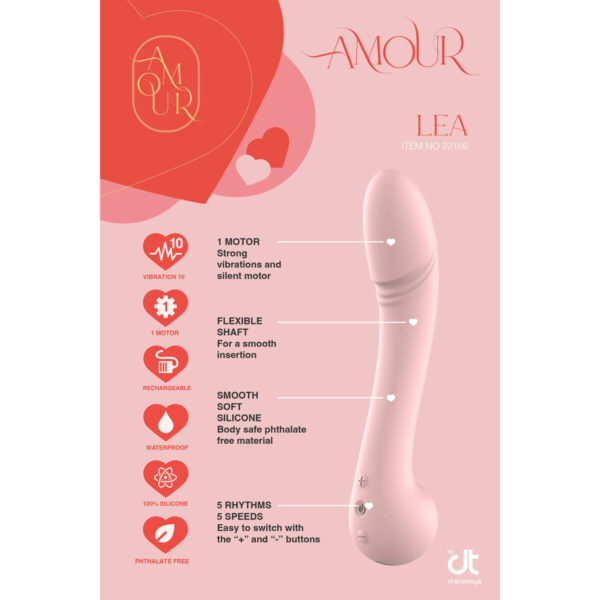 Classic Vibrator Dream Toys Amour Flexible Pink - Image 5